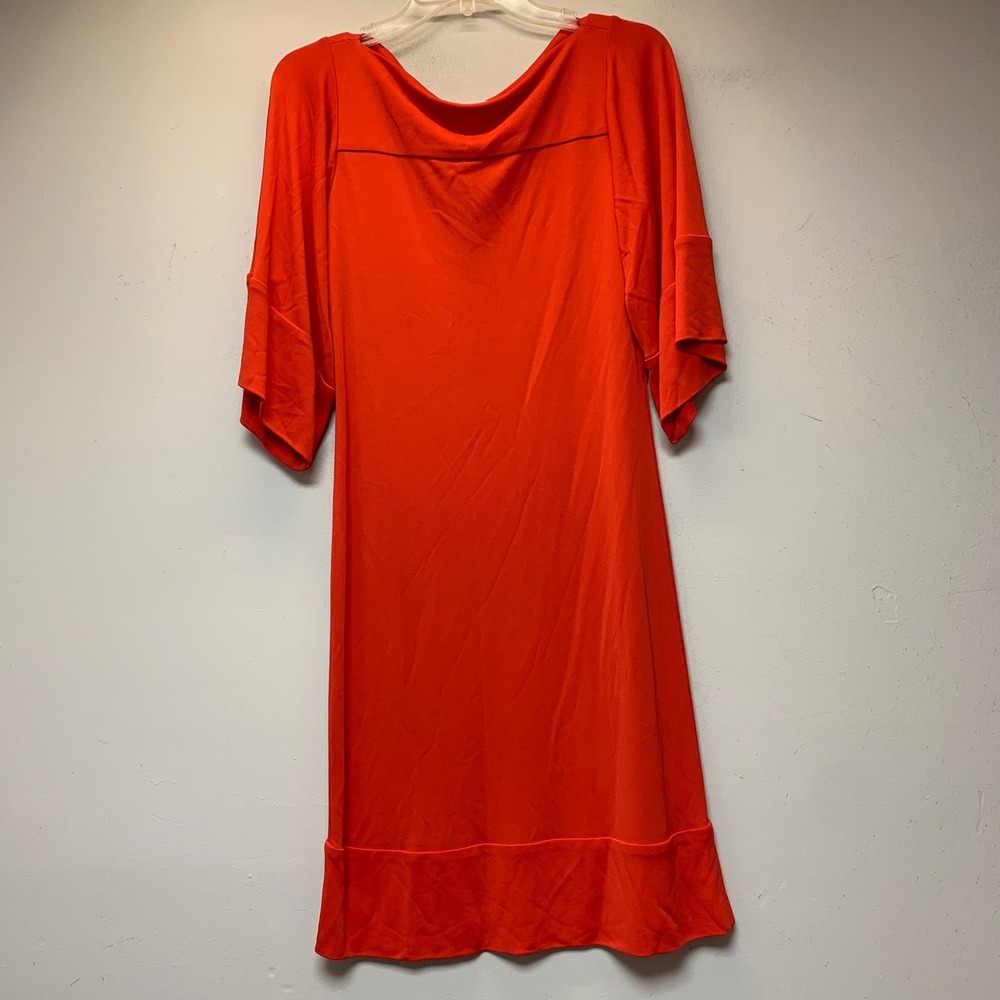 Diane von Furstenberg Sheath Dress Womens 2 Orange Excellent Cowl Neck Jersey